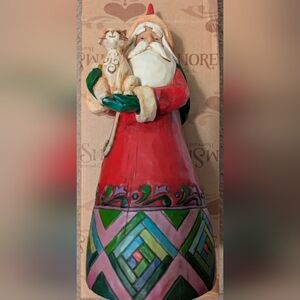 Jim Shore Heartwood Creek Santa w/ Cat  Christmas Spirit, Furever In Our Hearts